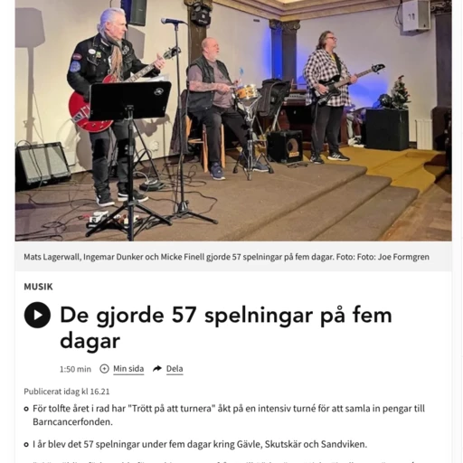 P4: De gjorde 57 spelningar på fem dagar