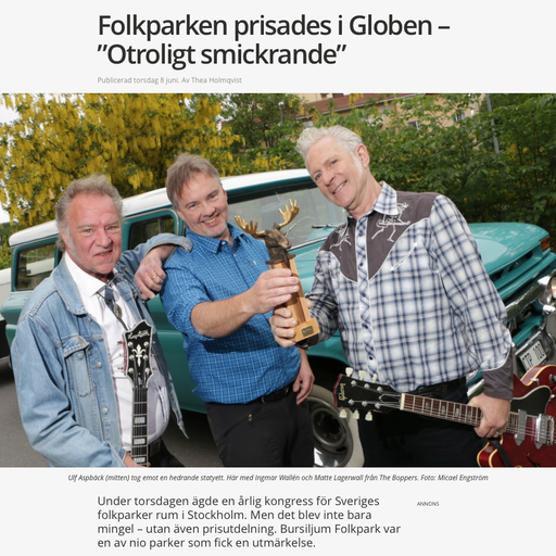 The Boppers prisade Folkpark i Globen